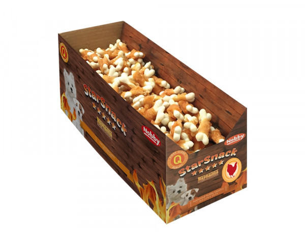 Przysmak dla psa Starsnack Chicken Calcium Bone Nobby 3kg (ok.350szt.), długość 7cm- biała kostka z kurczakiem  - Nobby zdjęcie 1