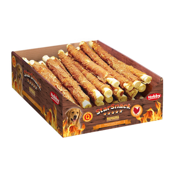 Przysmak dla psa Starsnack Wrapped Chicken XL Nobby 3kg (ok.23szt.)- pałeczki z kurczakiem rozmiar XL (Ø 20mm, długość 27cm) - Nobby zdjęcie 1