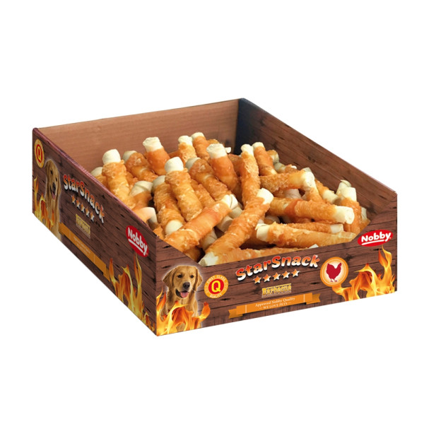Przysmak dla psa Starsnack Wrapped Chicken M Nobby 2,5kg (ok.55szt.)- pałeczki z kurczakiem rozmiar M (Ø 15mm, długość 13cm) - Nobby zdjęcie 1